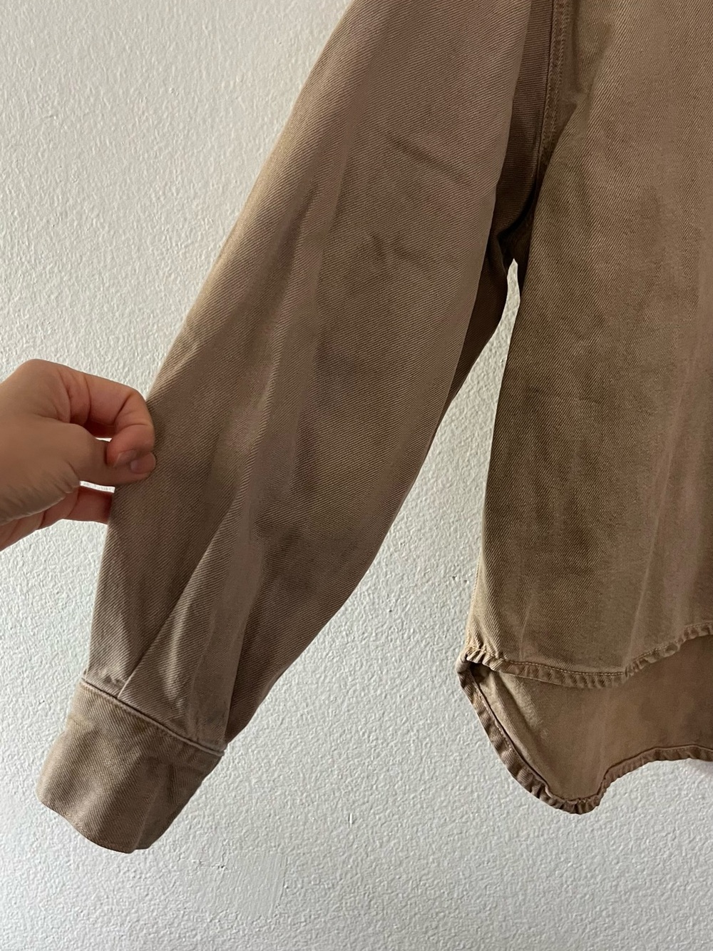 AGOLDE Aiden High Low Button Up Shirt Cotton Oversized Root Beer Tan Size XS - Picture 6 of 10